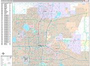 Oklahoma City  Wall Map Premium Style